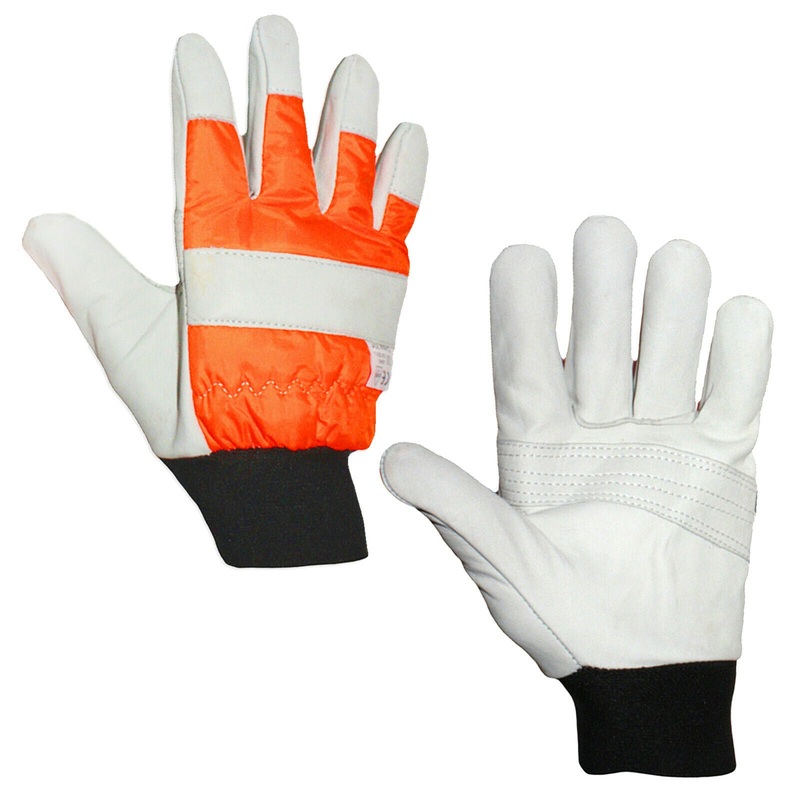 Large Chainsaw Gloves Hi Vis Work Glove Safety Both Hands Protected Size 10