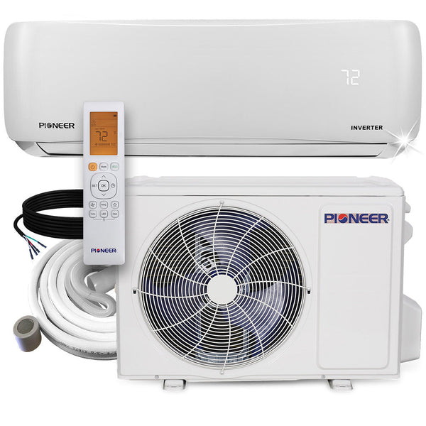 Pioneer 12,000 BTU 21.4 SEER2 Ductless Mini-Split Inverter+ Air Conditioner Heat Pump System Full Set 230V