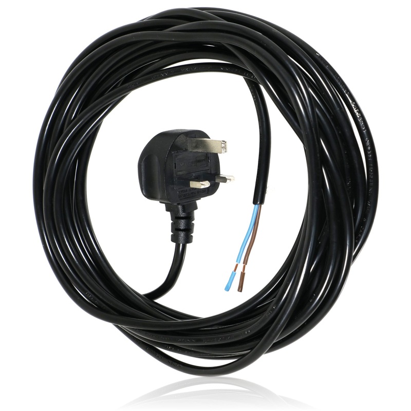 Power Cable for Einhell Lawnmower & Garden Strimmer Mains Power Lead (UK Plug, Black, 8.4m)
