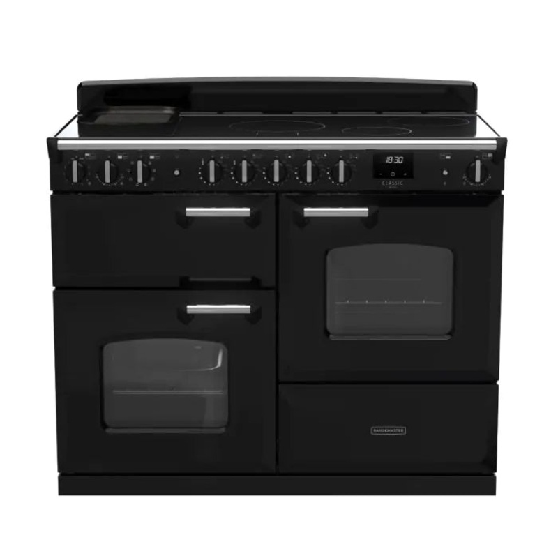 Rangemaster Classic Oc 110 Induction Black with Chrome Trim | CLO110EIPGBL/CM1
