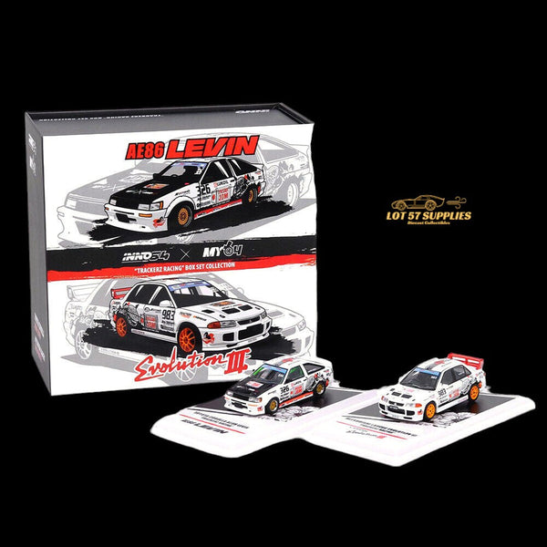 Inno64 Mitsubishi Lancer Evo III & Toyota AE86 "Trackerz Racing" Malaysia Exclusive 1:64 IN64-TRACKERZ-BOXSET