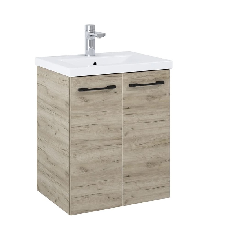 Sonas Otto Plus Craft Oak 50Cm 2 Door Wall Hung Vanity Unit – D39Cm | ELTO2D50CO