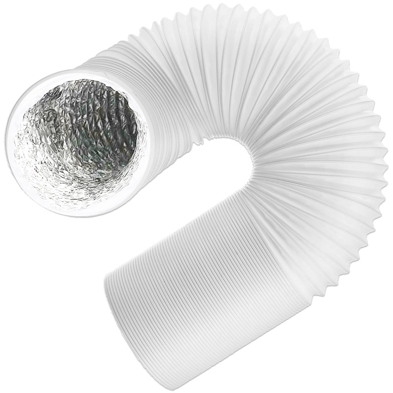 Universal Air Con Vent Hose PVC Aluminium Foil Insulated Portable Air Conditioner Duct Outlet Pipe (5″ x 2.5m)